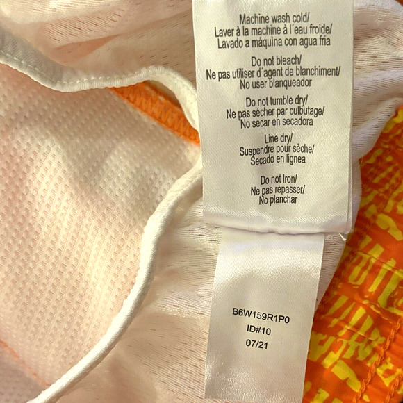 Psycho Bunny Men's Neon Red Orange Wavy Print Foley Graphic Swim Trunks XXXL - Picture 4 of 11